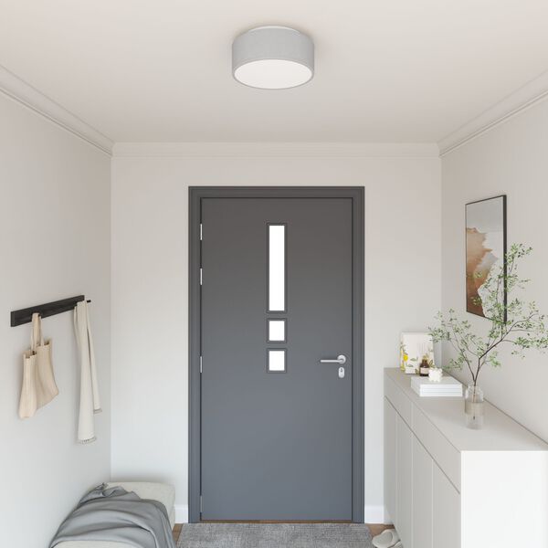 vidaXL Lampa Sufitowa Szary 30 x 13,5 cm tkanina