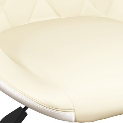 vidaXL Obrotowe krzesła stołowe, 6 szt., kremowo-białe, sztuczna skóra