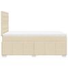 vidaXL Ł&oacute;żko kontynentalne z materacem, kremowe, tkanina, 120x200 cm