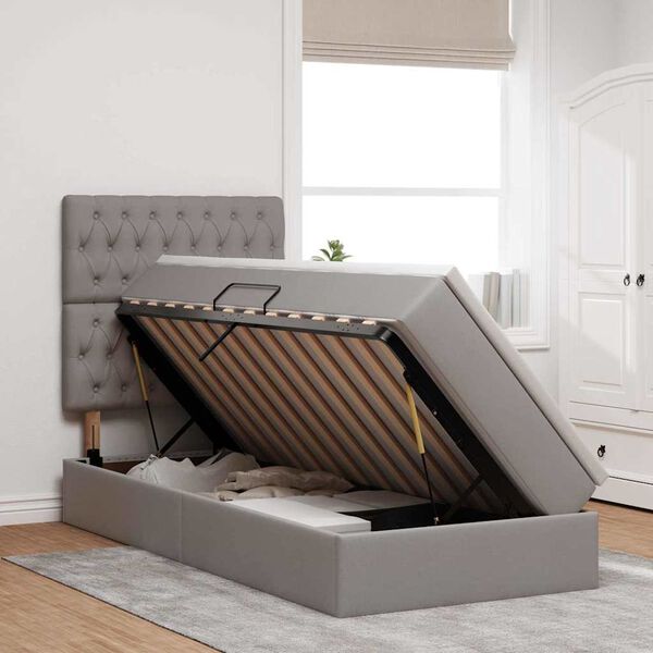 vidaXL Ł&oacute;żko z miejscem na przechowywanie i materacem 90 x 190 cm