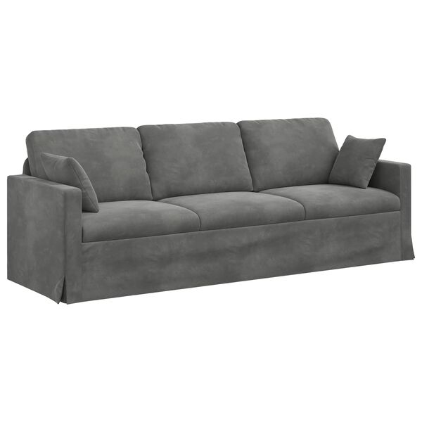 vidaXL Sofa Ciemnoszary 228 x 78 x 80 cm Aksamit