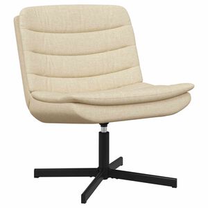 vidaXL Fotel obrotowy Kremowy 63 x 75 x 76 cm tkanina
