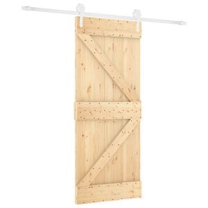 vidaXL Drzwi przesuwne 80 x 210 cm Lite drewno sosnowe