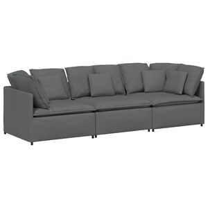 vidaXL Sofa modułowa z poduszkami Tkanina Ciemnoszara