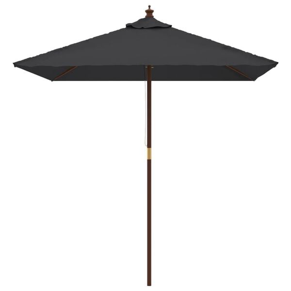 vidaXL Parasol ogrodowy na drewnianym słupku, czarny, 198x198x231 cm