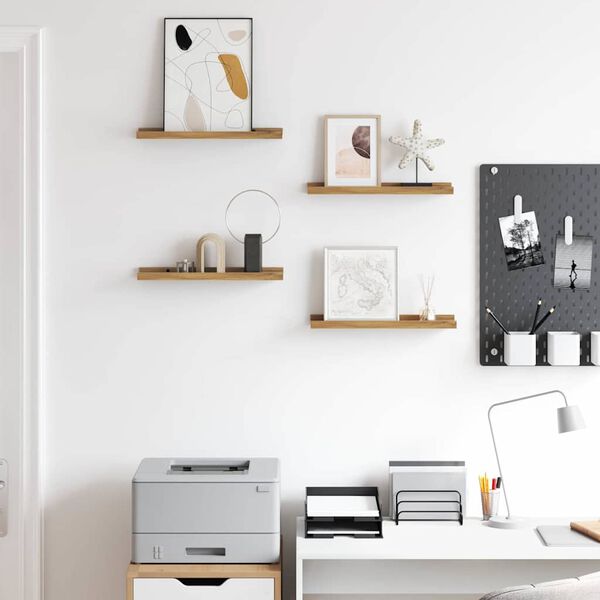 vidaXL P&oacute;łka ścienna z p&oacute;łką 4 pcs Brązowy 40 x 9 x 3 cm