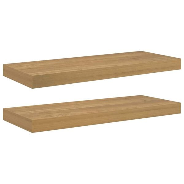 vidaXL P&oacute;łka ścienna Montowane na ścianie 2 pcs Brązowy 50 x 23 x 4 cm