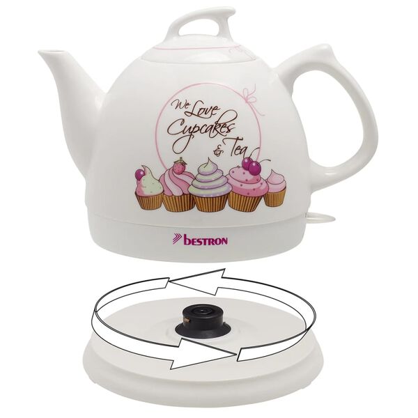 Bestron Elektryczny czajnik ceramiczny, biały, 1785 W, DTP800SD