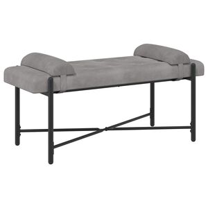 vidaXL Ławka z guzikami i poduszkami jasnoszary 110 x 40 x 46 cm Welur