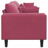 vidaXL Sofa z poduszką Czerwone wino 250 x 77 x 76 cm Aksamit