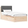 vidaXL Ramka ł&oacute;żka z tapicerowanym wezgłowiem Ciemnoszary 75 x 190 cm