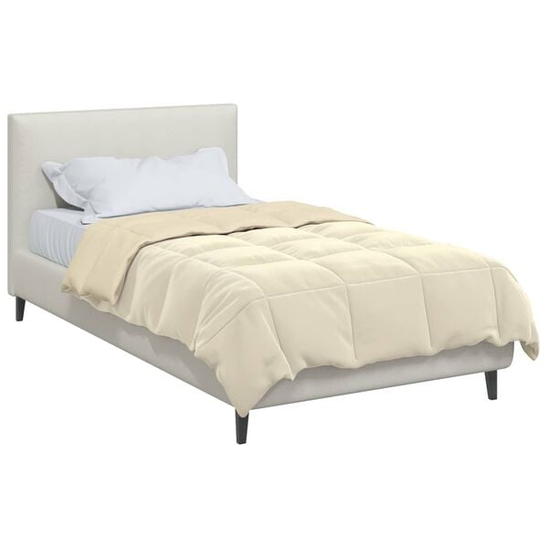 vidaXL Zimowa Kołdra Kwiłtowany Kremowy 140 x 200 cm Mikrofibra