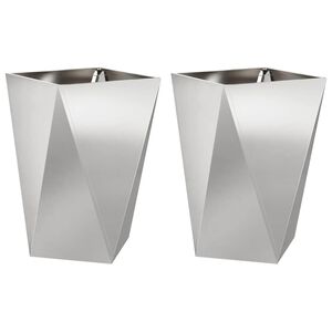 vidaXL Donica 2 szt. Srebrny 50 x 50 x 75 cm Stal nierdzewna