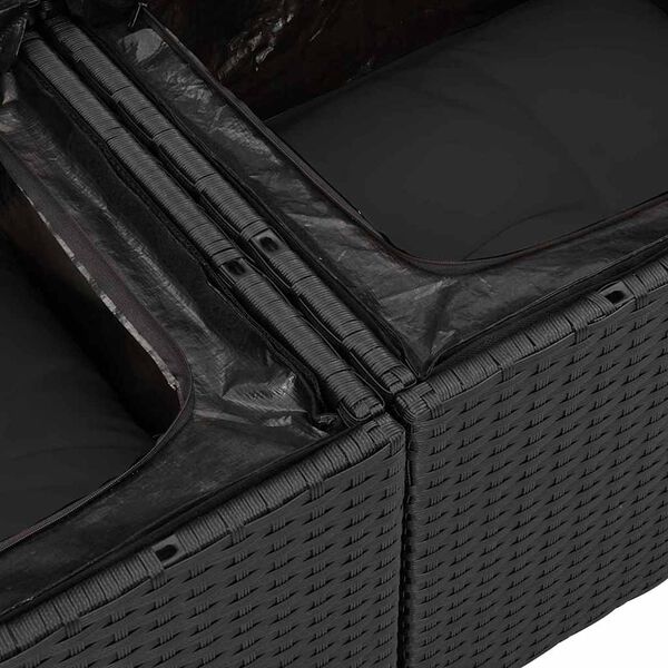vidaXL Zestaw Sof na Ogr&oacute;d z przechowywaniem 6 pcs Czarny polirattan
