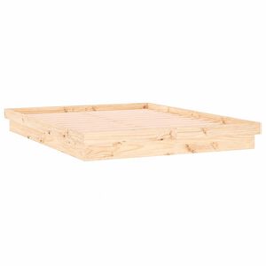 vidaXL Rama ł&oacute;żka z LED, 160x200 cm, lite drewno
