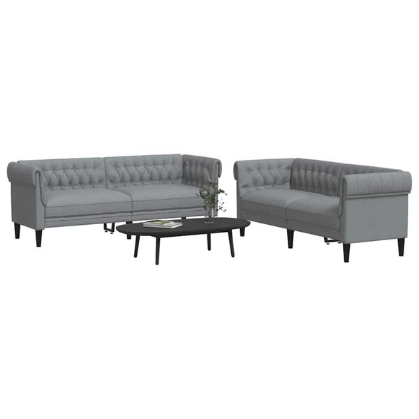 vidaXL Sofa do salonu 2 pcs Jasnoszary tkanina