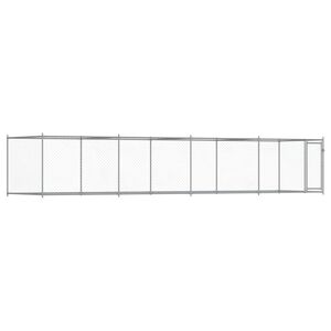 vidaXL Klatka dla psa, z drzwiami, szara, 8x2x1,5 m, stal