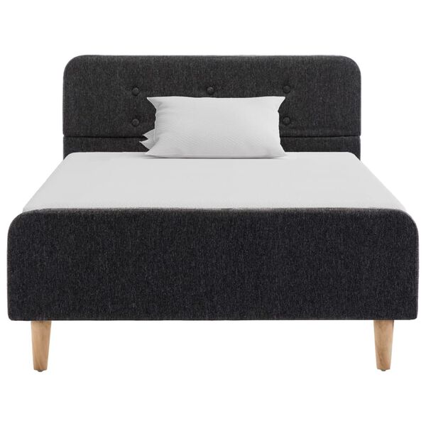 vidaXL Rama ł&oacute;żka, ciemnoszara, pł&oacute;tno konopne, 90 x 200 cm