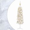 vidaXL Sztuczna wąska choinka z bombkami 120 cm 150 LED Ciepła biel