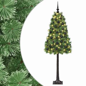 vidaXL Sztuczna choinka na zawiasach z bombkami 120 cm 150 LED