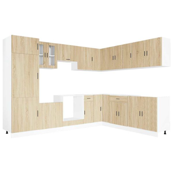 vidaXL Zestaw szafek kuchennych, Porto, 14-częściowy, dąb sonoma