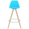 vidaXL Stołki barowe, 4 szt., niebieskie, PP i lite drewno bukowe