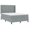 vidaXL Ł&oacute;żko z sprężyną LED Jasnoszary 140 x 190 cm tkanina