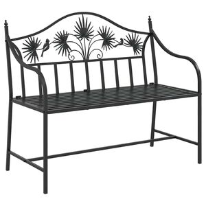 vidaXL Ławka ogrodowa Czarny 104 x 52,5 x 89 cm Stal