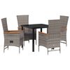 vidaXL Zestaw do jadalni w ogrodzie z poduszką 5 pcs Szary