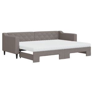 vidaXL Sofa rozsuwana z materacami, kolor taupe, 80x200 cm, tkanina