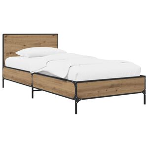 vidaXL Rama ł&oacute;żka z wezgłowiem Dąb artisian 80 x 200 cm