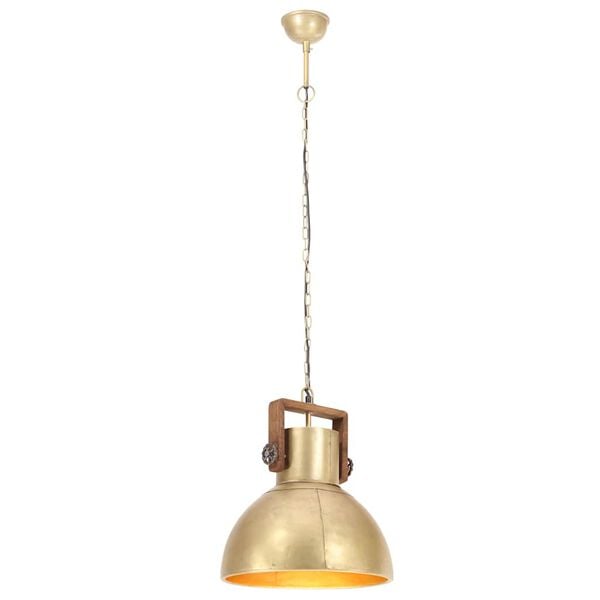 vidaXL Industrialna lampa wisząca, 25 W, mosiężna, okrągła, 40 cm, E27