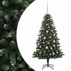 vidaXL Sztuczna choinka z bombkami 150 cm 150 LED Ciepła biel