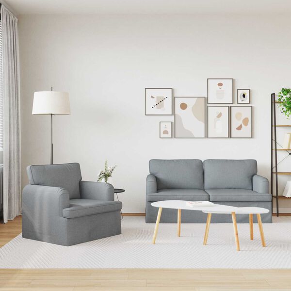 vidaXL Sofa 2 pcs Jasnoszary 162 x 80 x 85 cm tkanina