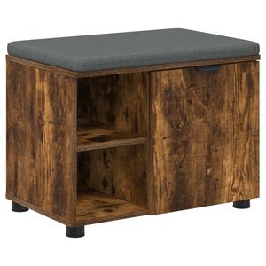 vidaXL Ławka w przedpokoju z poduszką Dąb wędzony 60 x 38 x 46 cm