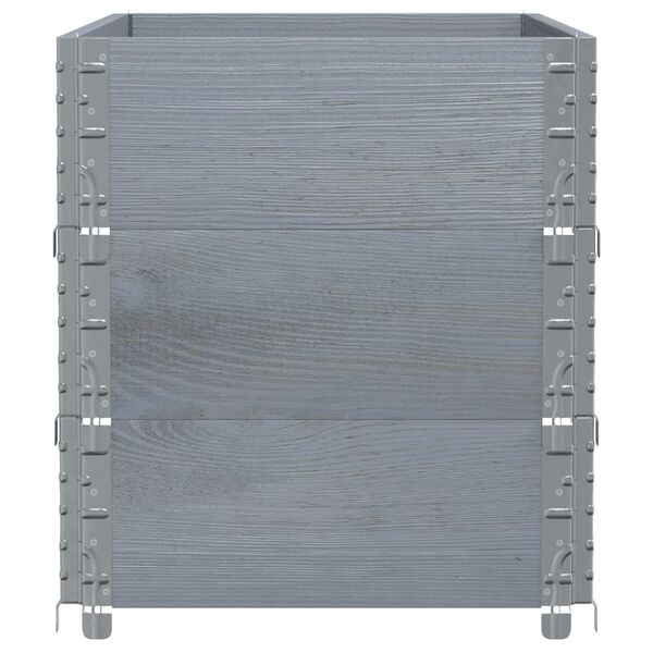 vidaXL Donica ogrodowa, szara, 100x50 cm, lite drewno sosnowe