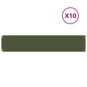 vidaXL Obrzeża trawnikowe 10 szt. Oliwkowo-zielone 20x103 cm