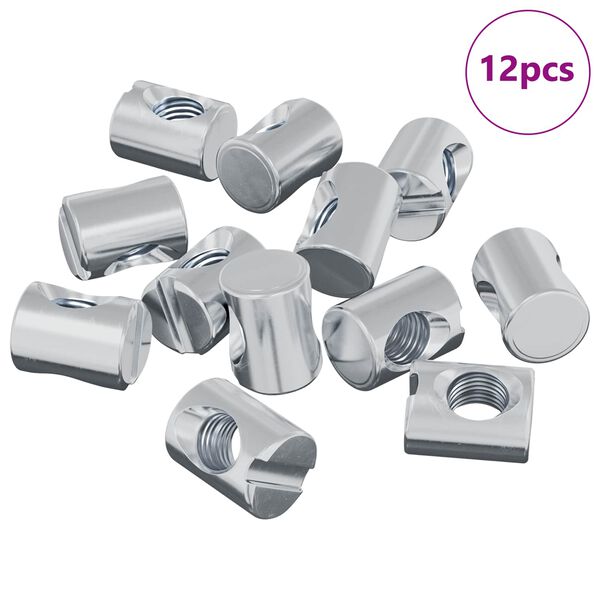 vidaXL Nakrętki Barrel 12 pcs M6 x 13 mm (Średnica gwintu x Wysokość)