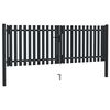 vidaXL Brama ogrodzeniowa Double Door Fence Fur Steel 300x125 cm Antracyt