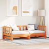 vidaXL Ł&oacute;żko dzienne z wysuwanym ł&oacute;żkiem Woskowy Brąz