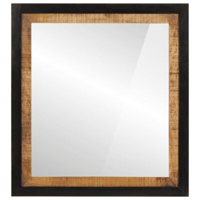 vidaXL Lustro łazienkowe, 55x1x60 cm, szkło i lite drewno mango