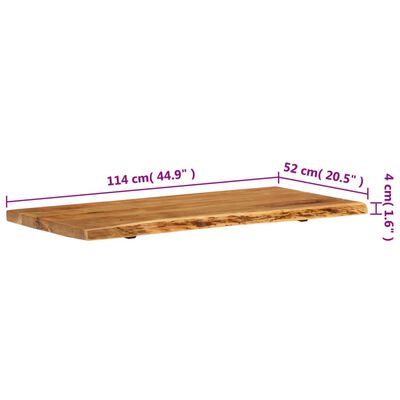 vidaXL Blat łazienkowy, lite drewno akacjowe, 114x52x4 cm