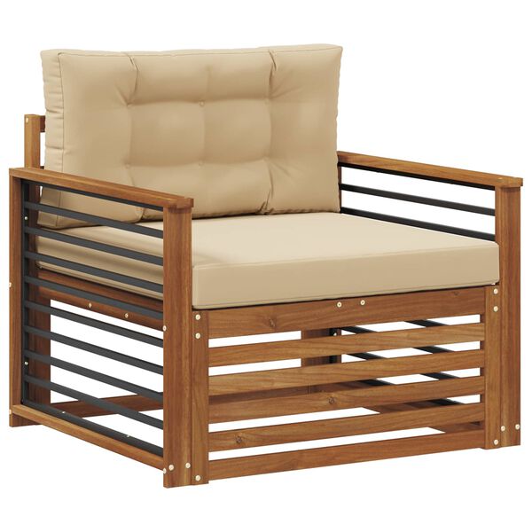 vidaXL Zestaw sof na zewnątrz Lite drewno akacjowe i poliester