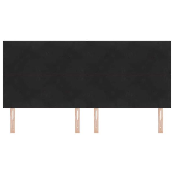 vidaXL Zagł&oacute;wek Z zagł&oacute;wkiem Czarny 200 cm Sk&oacute;ra ekologiczna