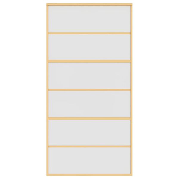 vidaXL Drzwi przesuwne, złote, 102,5x205 cm, mrożone szkło ESG