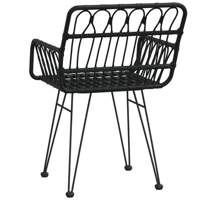 vidaXL Krzesła ogrodowe, 2 szt., czarne, 56x64x80 cm, rattan PE