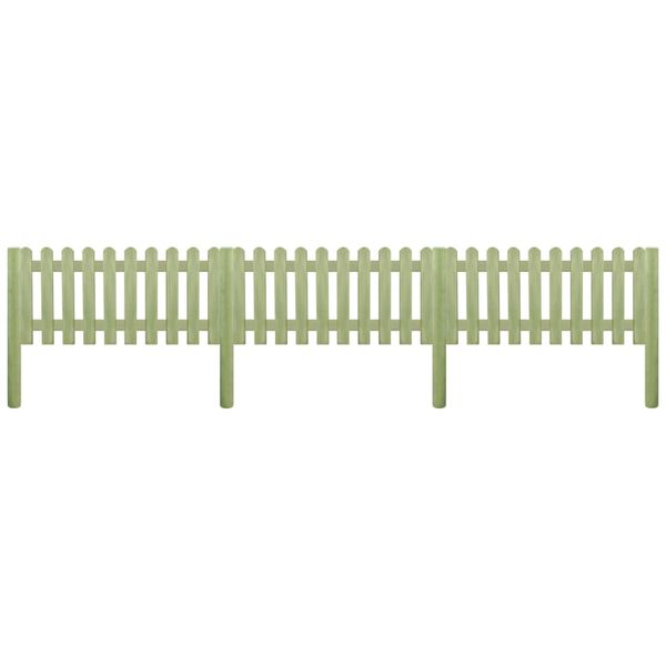 vidaXL Płot sztachetowy impregnowany sosnowy 5,1 m 80 cm 6/9 cm