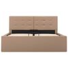 vidaXL Rama ł&oacute;żka z podnośnikiem, cappuccino, ekosk&oacute;ra, 120 x 200 cm