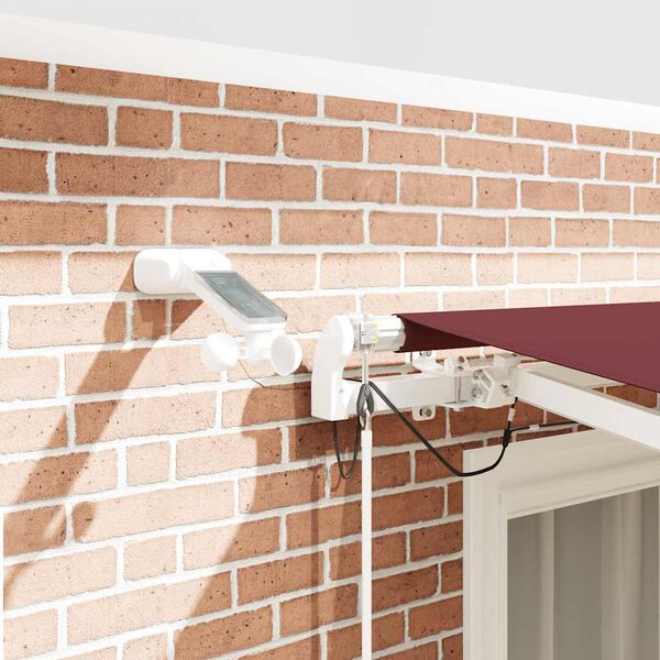 vidaXL Automatycznie zwijana markiza z LED, burgundowa, 300x250 cm