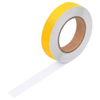 vidaXL Taśma odblaskowa, żółty, 2,5 cm x 20 m, PVC